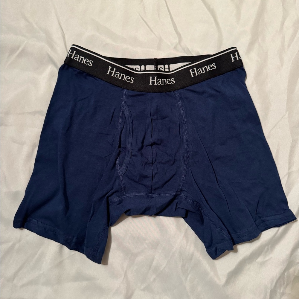 Navy Blue Men’s Boxer Briefs (Small) - Hanes